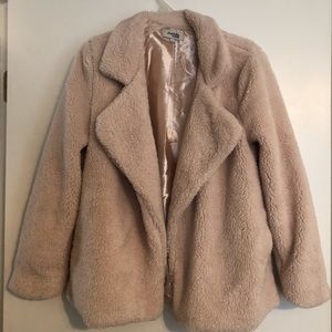 Charlotte Russe tan fur teddy jacket